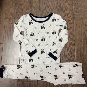 Kyte BABY Cream and Black Panda Pajama Set size 18/24M